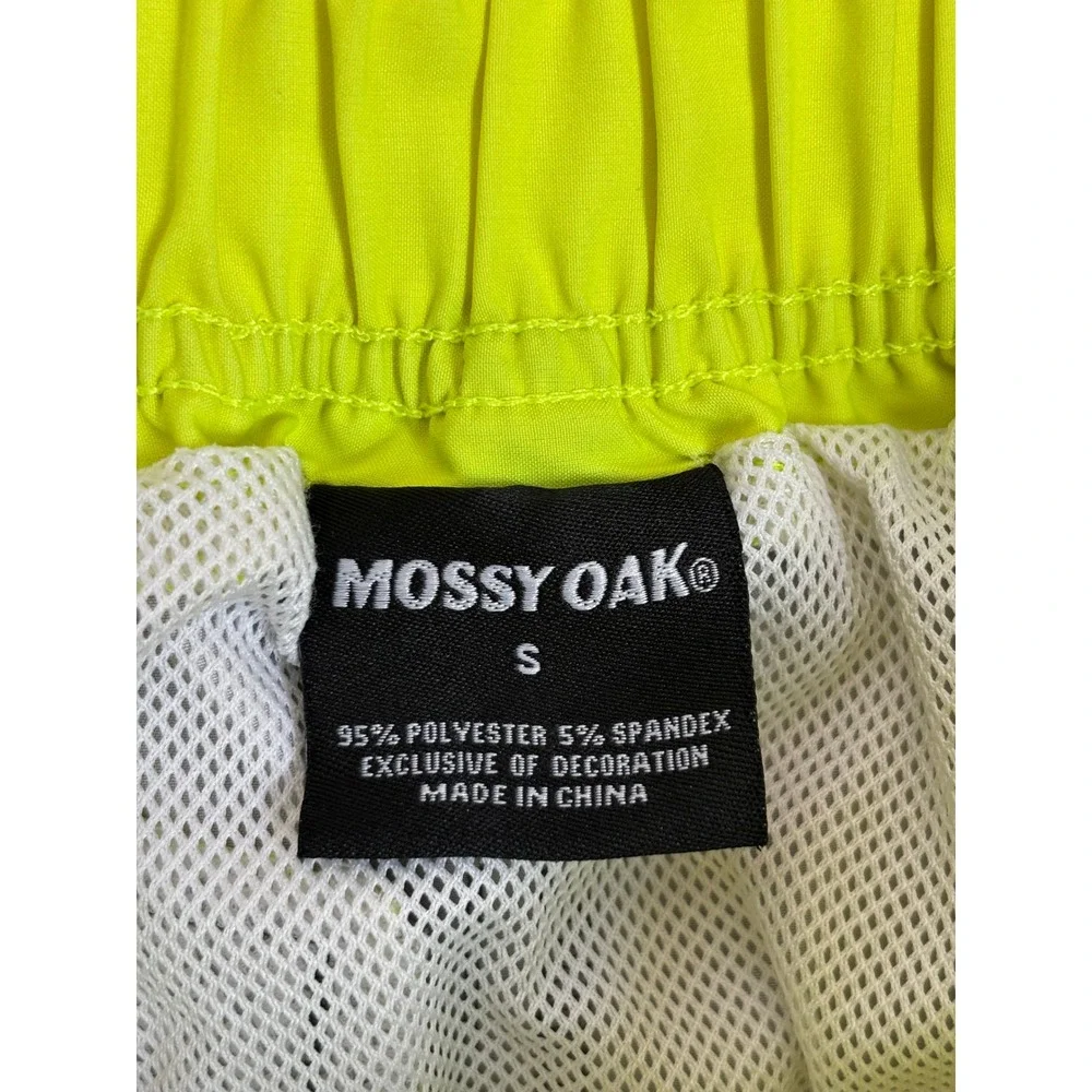 Mossy Oak Mens Camo Swim Trunks Neon Yellow Break-Up Country Small‎